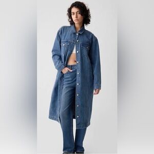 GAP Longline Icon Denim Jacket - M Tall